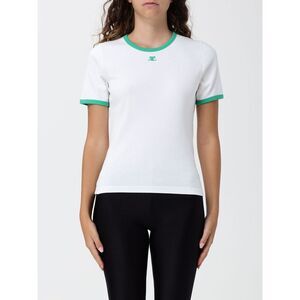 Courreges Women Courri�Ges Slim Fit Cotton T-Shirt With Contrast Logo And Trim